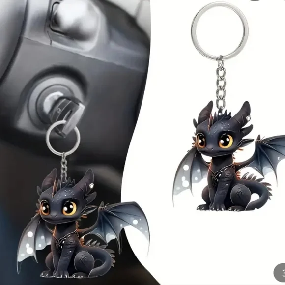 🆕️ NWT Black Dragon Keychain - Picture 3 of 3